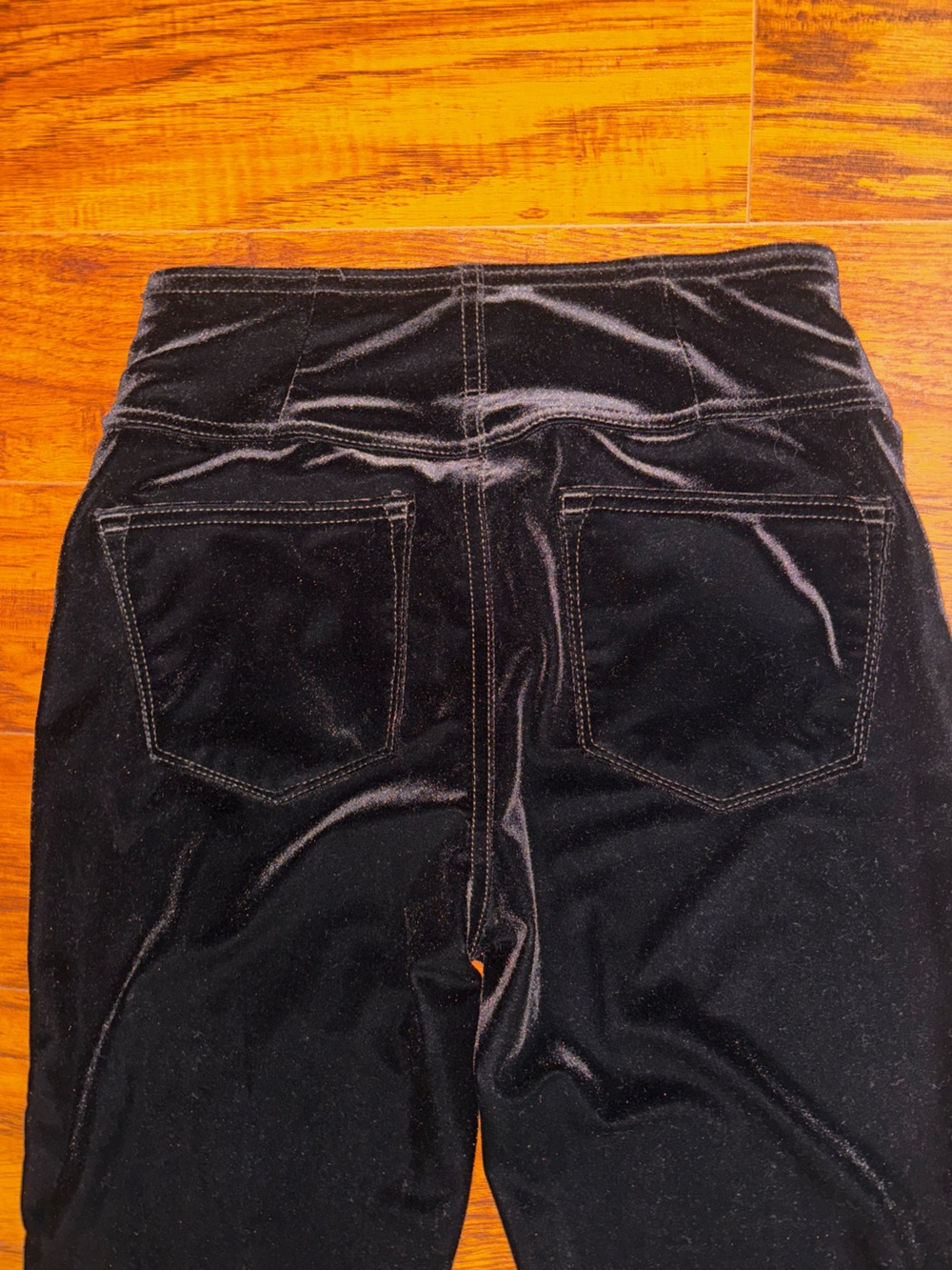 Sofia Vergara Black Velvet Melisa Pull-On Super Flare Pants Bell-Bottom Trousers - Picture 8 of 8